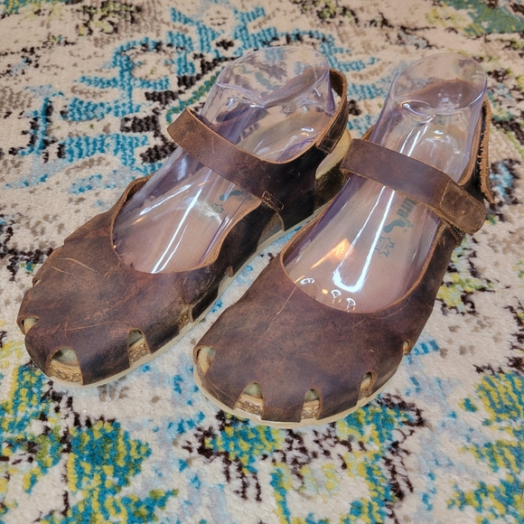 Bio Nature Leather Sling Back Mary Janes Closed Toe Shoe, Size US 9/EU 40 - Picture 3 of 7